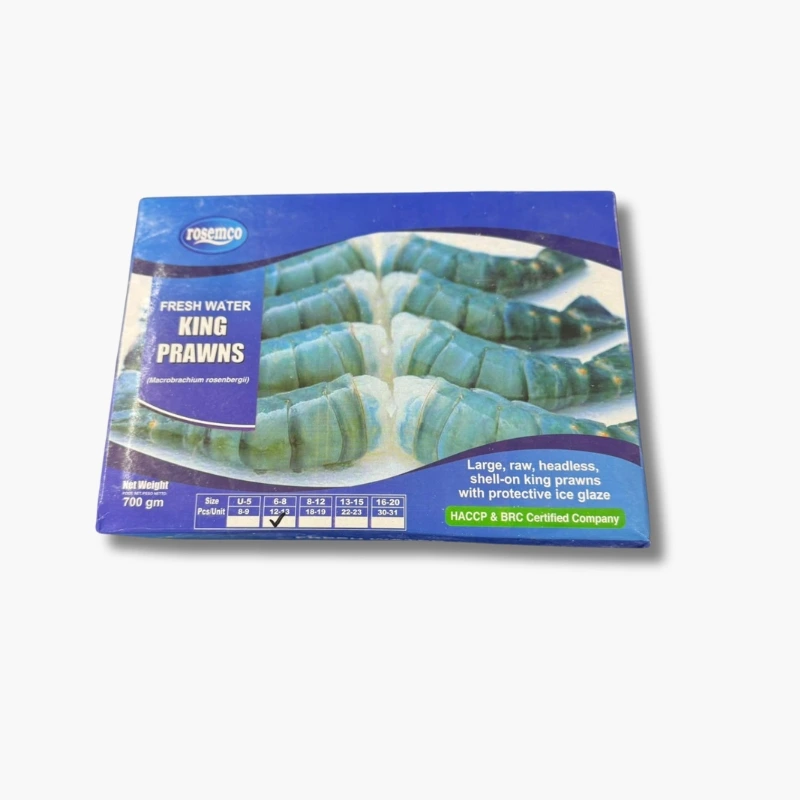 Rosemco Brand Fresh Water King Prawns 6/8 700g block 3 Rosemco Brand Fresh Water King Prawns U.5 700g block